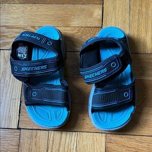 Skechers Kids' Aqua and Black Sandals